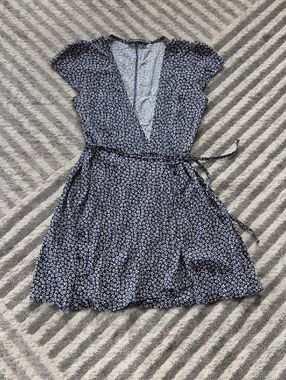 brandy melville blue robbie dress Robbie Wrap dress  Elephant Clouds Apparel
